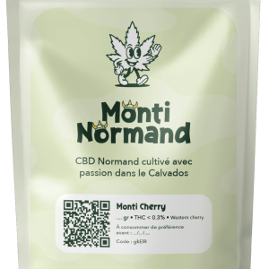 Packaging de fleurs de CBD Normand qui s'appelle monti arizona et produit par Monti Normand CBD à Vire, proche de Saint-Lô